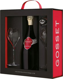 Gosset Grande Reserve Brut 0,75l + 2 sklenice + stoper