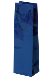 Taška papírová Blue Glass Lux Lamino pro 1 láhev modrá