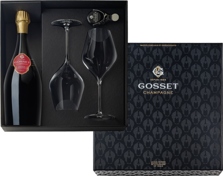 Gosset Grande Reserve Brut 0,75l + 2 sklenice + stoper