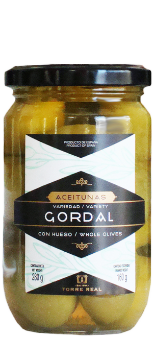 Torres Gordal olivy 280g s peckou