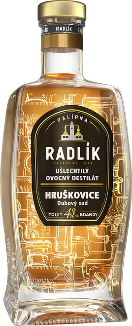 Radlík Hruškovice dubový sud 43% 0,5l