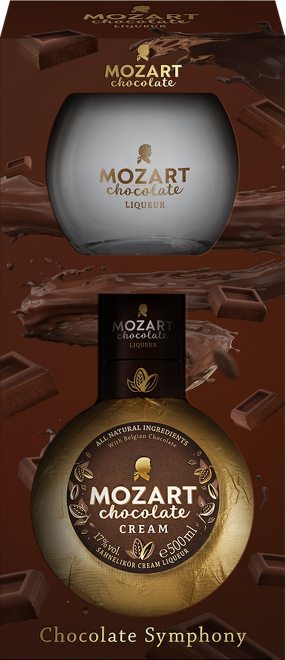 Mozart Chocolate Gold Cream 0,5l se skleničkou