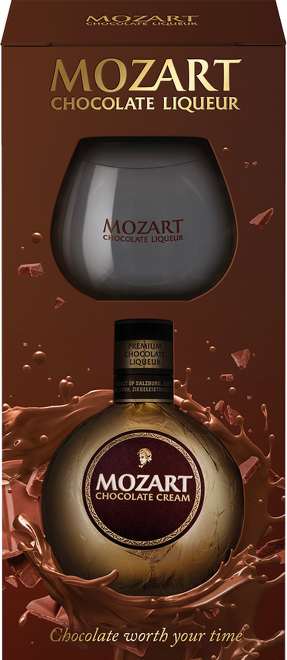 Mozart Chocolate Gold Cream 0,5l se skleničkou
