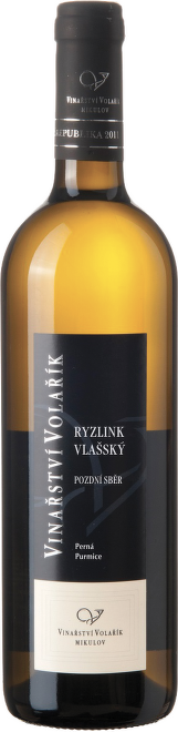 Ryzlink vlašský, výběr z hroznů, "Perná, Purmice", Volařík
