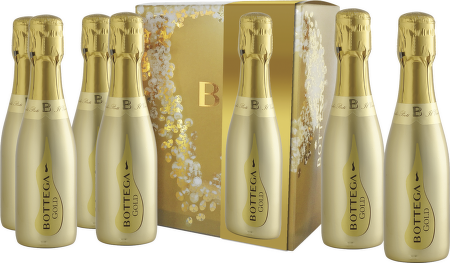 Bottega miniset 6x 0,2 l Confezione Astuccio Birilli Gold  (6x Gold Prosecco)
