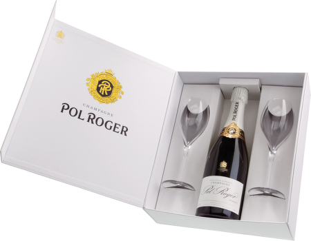 Pol Roger Brut Réserve 0,75l + 2 sklenice