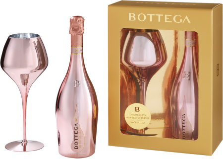 Bottega Rose Prosecco Spumante Brut DOC + sklenice