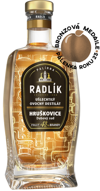 Radlík Hruškovice dubový sud 43% 0,5l