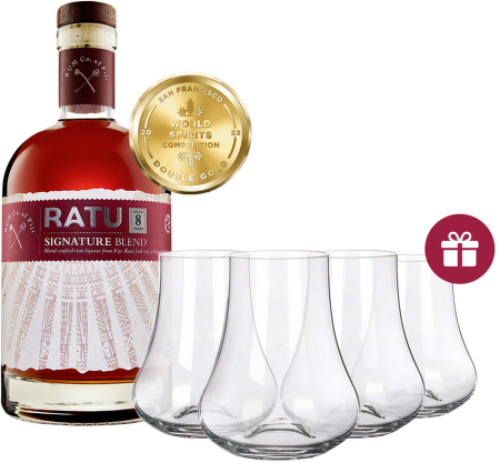 Ratu 8 YO Signature Blend, Premium Fiji Rum Liquer 0,7l + darček