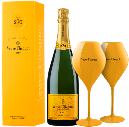 Veuve Clicquot Brut Yellow Label Giftbox + 2 poháre