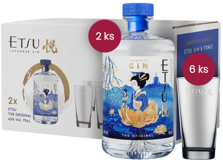 Etsu Japanese gin pack (2 x 0,7L + 6 x tumbler poháre)