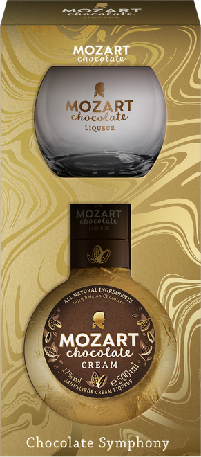 Mozart Chocolate Gold Cream 0,5l s pohárom