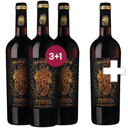 Primitivo Pulsato, Vigne Vecchie Gold, Primitivo di Manduria DOC 3+1