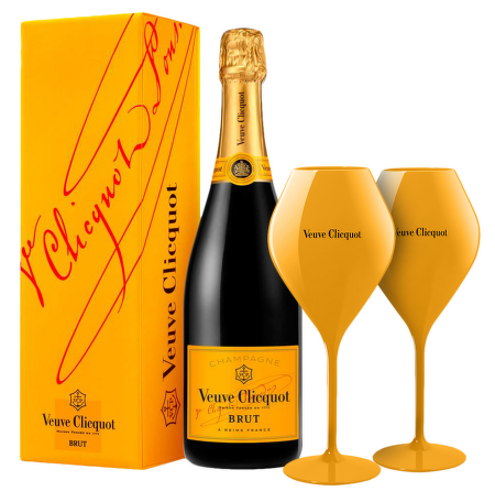 Veuve Clicquot Brut box 1 ks + 2 poháre