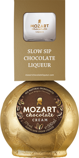 Mozart Chocolate Gold Cream 0,5l s pohárom