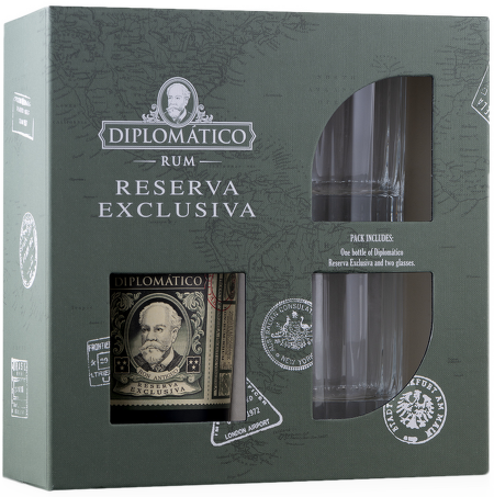 Diplomatico Reserva Exclusiva 0,7l se skleničkami